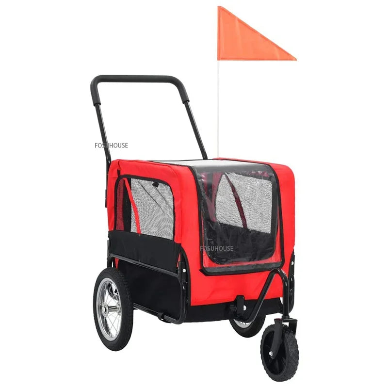 Modern Pet Stroller Large Capacity Foldable For Cat Dog Outdoor Travel Portable Tricycle Cycling Dual-purpose Luggage Pet Cart b