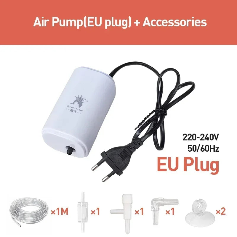 Ultra Silent 3W 220V-240V Aquarium Silent Air Pump Fish Tank Mini Air Compressor 110V Oxygen Pump Aquarium Fish Tank Oxygen Pump