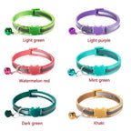 Reflective Cat Head Pattern Cat Collar with Bell — Adjustable Decorative Kitten Neck Strap