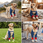 Adjustable Dog Elbow Protector Breathable Blue Red Dog Elbow Support Elastic Cuff Soft Fabric Dog Elbow Brace Injury Prevention