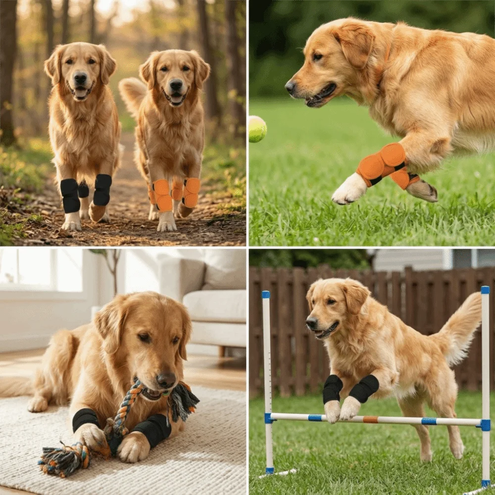 Soft Pet Knee Brace 2-Pack (Thermal, Adjustable, Joint Recovery)