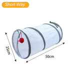 Foldable Polyester Cat Tunnel Tube — Portable Breathable Interactive Play Nest for Cats & Small Pets