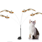 Plush Bird Cat Teaser Wand with Suction Cup