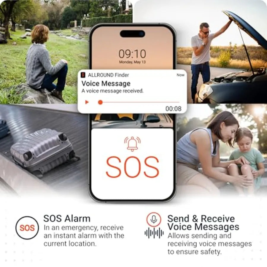 PAJ Allround Finder 4G GPS Tracker for Cars, Motorcycles & Seniors with SOS