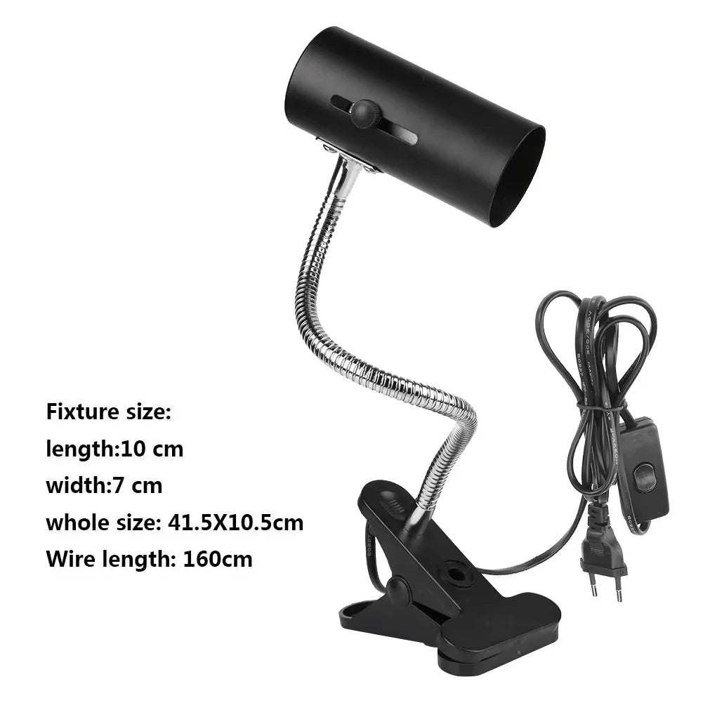 360 Degree Rotation Heating Lamp Clip Cover Durable Reptile E27 Lamp-socket Kit Clip-on Bulb Universal Light Holder