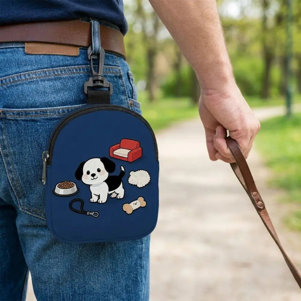 Portable Dog Training Snack Bag Waterproof Cartoon Pattern Dog Treat Pouch Leak-proof Large Capacity Food Dispenser Bag