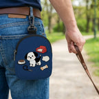 Portable Dog Training Snack Bag Waterproof Cartoon Pattern Dog Treat Pouch Leak-proof Large Capacity Food Dispenser Bag