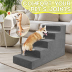 4-Tier/5-Tier Foam Pet Stairs for Beds & Couches (Non-Slip)
