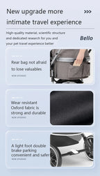 STLFSmall Foldable Pet Stroller with 4 Wheels Travel Carrier for Dogs Cats Aluminum Fabric Material for Car Rides Outdoor Ventur