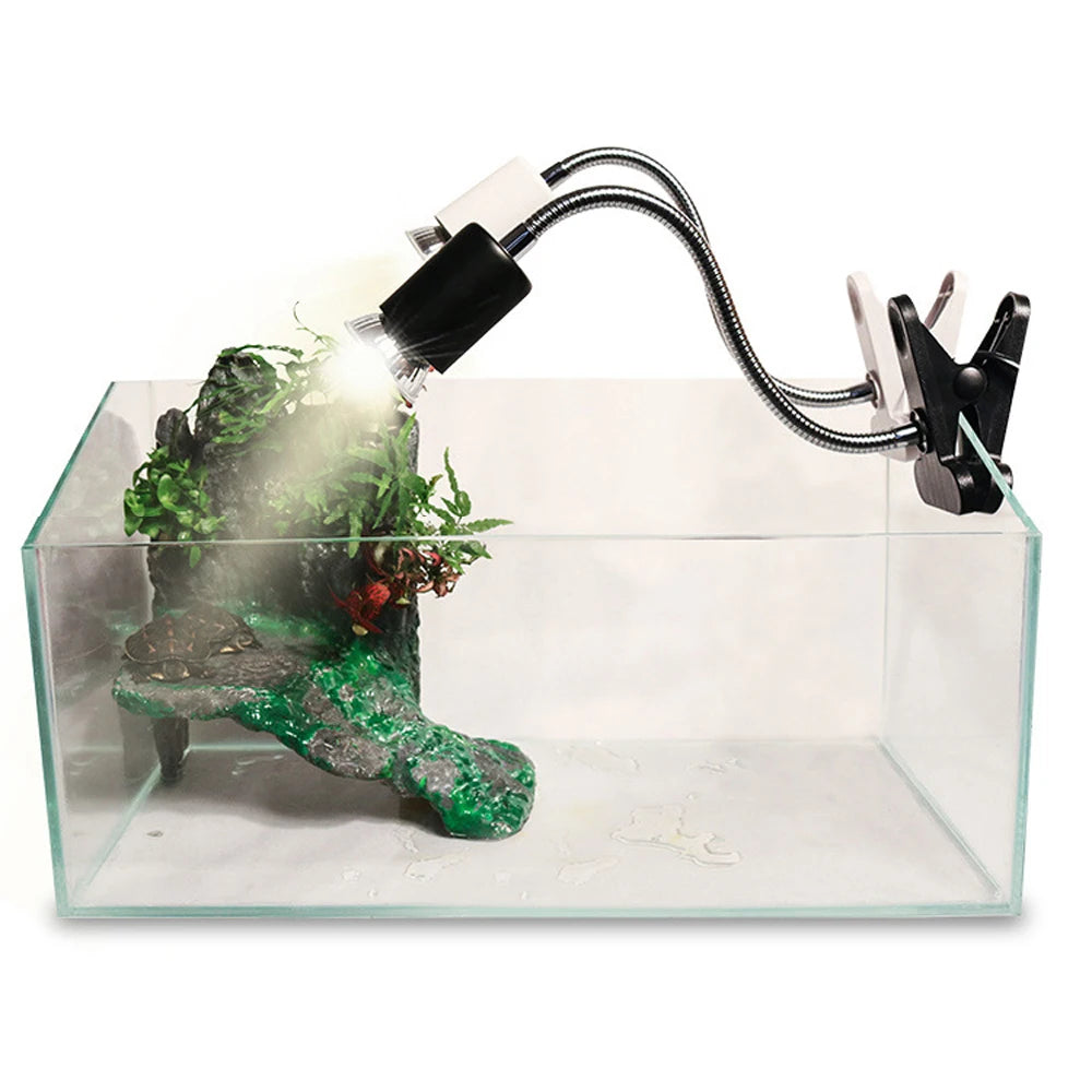 UVA Reptile Light Kit with Clip-On Bulb Lamp Holder Turtle Sun UV Heat Lamp Kit Turtle Light Lizard Lighting EU Plug