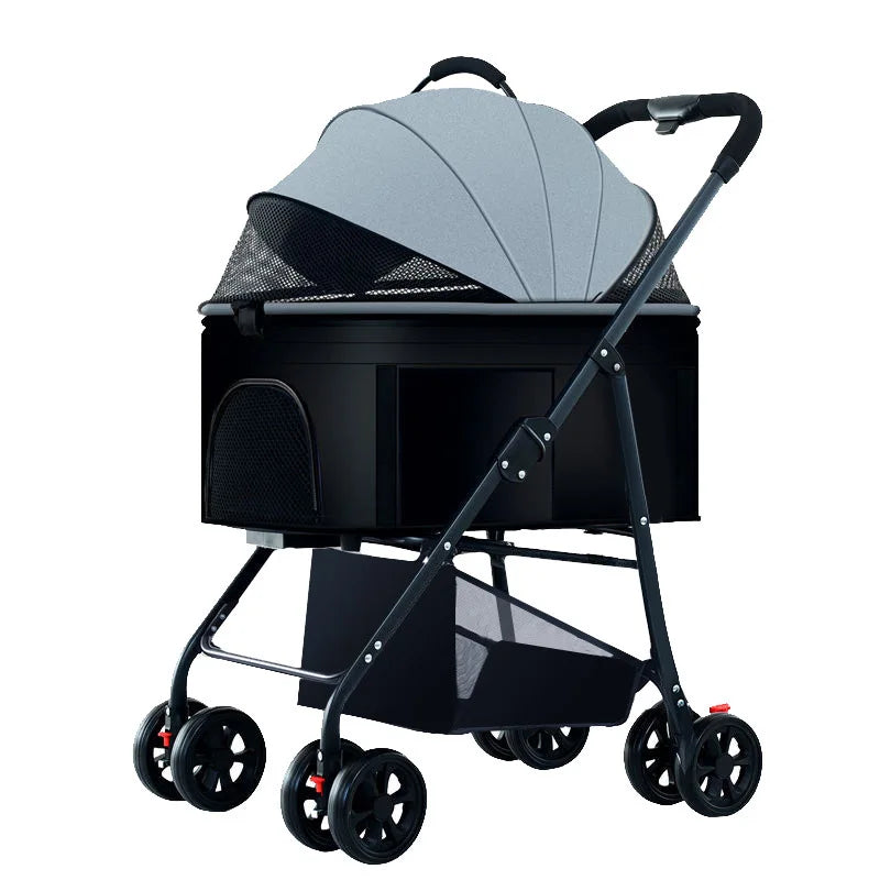 Pet Stroller Lightweight Foldable Detachable Cage Outdoor Travel Small Dogs Cats Teddy Pet Trolley Dog Stroller Pet Stoller