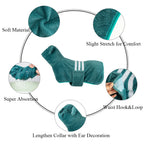 Thicken Dog Bathrobe Super Absorbent Fast Drying Coat for Medium Large Dogs Adjustable High Collar Pet Dog Bath Towel with Ears