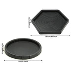 Black Plastic Material, Round and Hexagonal Reptile Lizard, Turtle Feeding Basin, Water Basin, Frog Bath Basin