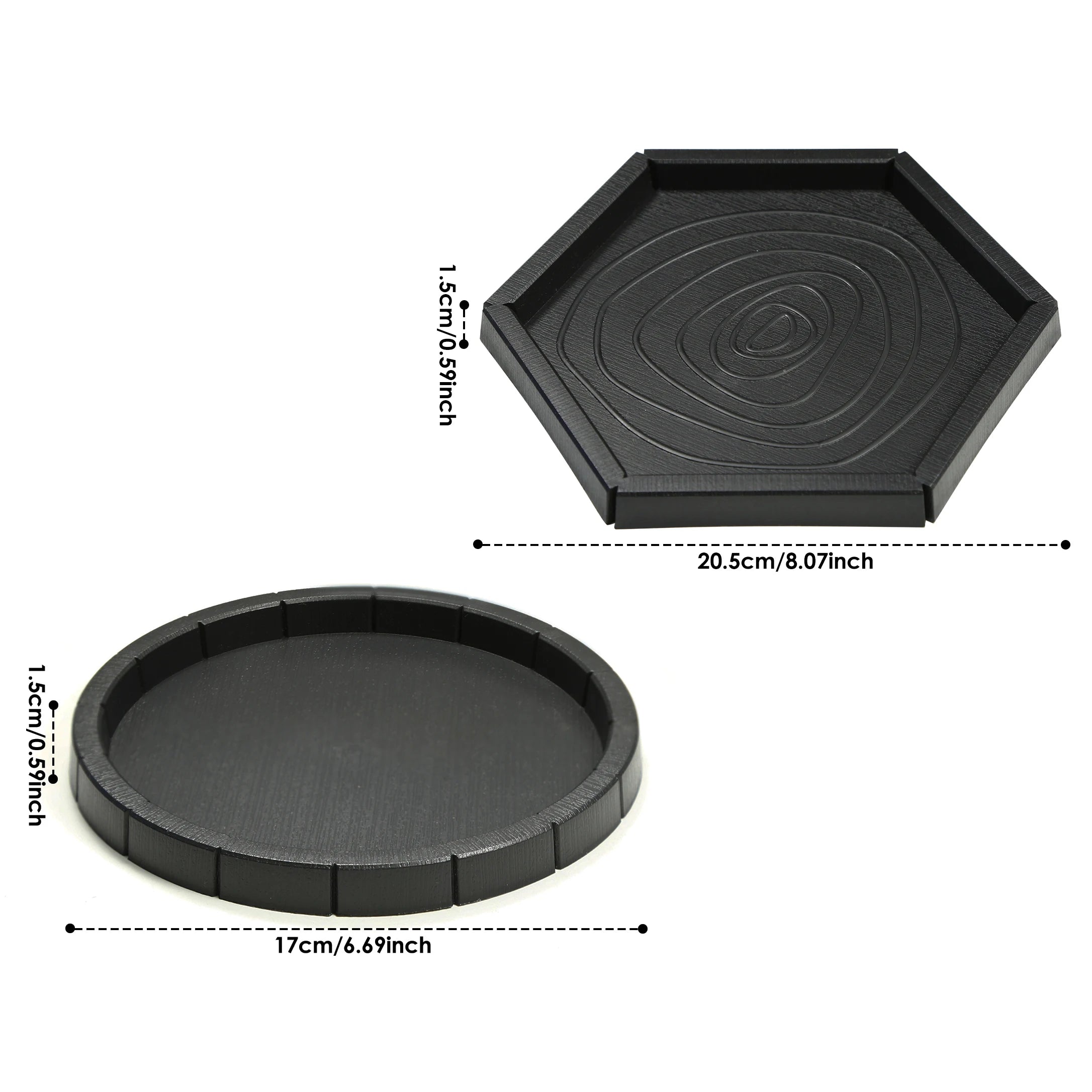 Black Plastic Material, Round and Hexagonal Reptile Lizard, Turtle Feeding Basin, Water Basin, Frog Bath Basin