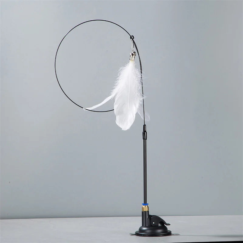 Suction Cup Feather & Bell Cat Teaser Wand