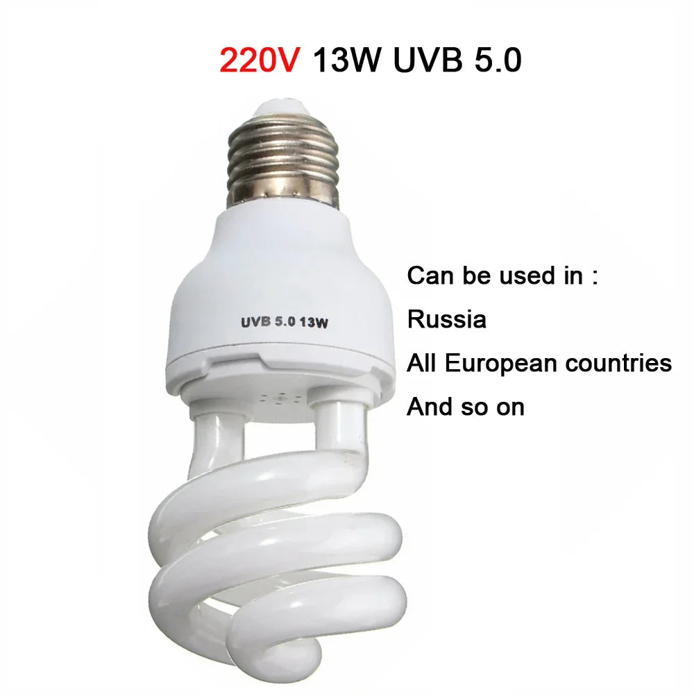 Reptile UVB 5.0 10.0 Lamp Bulb For Turtle Lizard Snake Lguanas Heat Calcium Lamp Bulb Energy Saving Light Reptile Succulent E27
