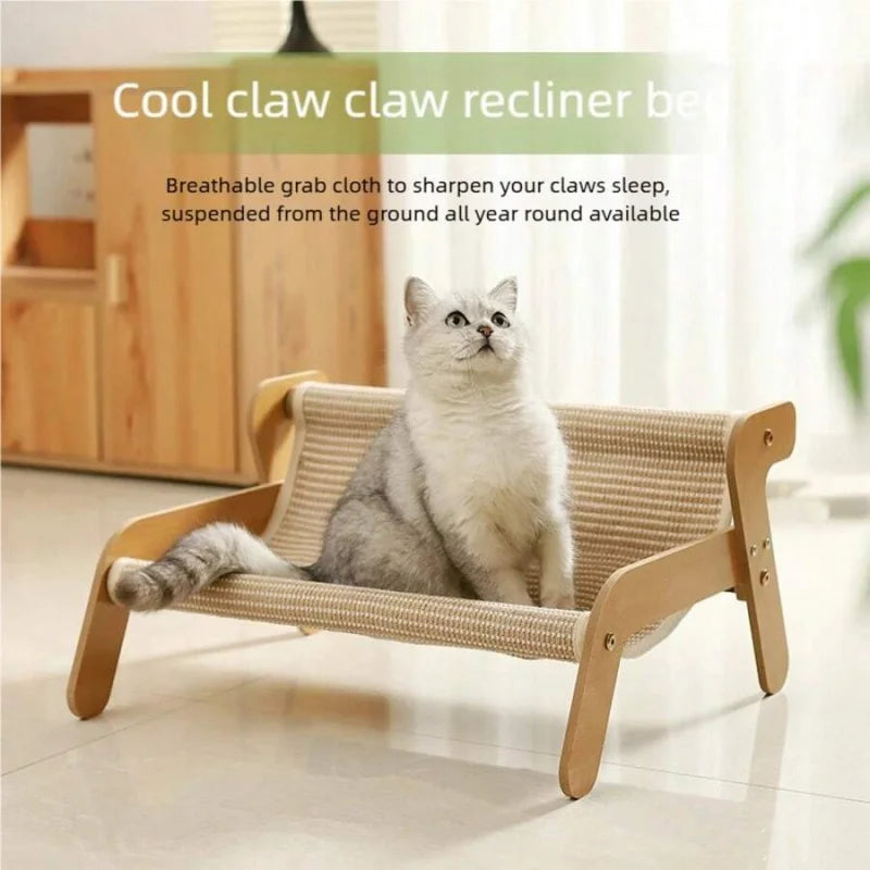 2-in-1 Cat Hammock Sofa & Scratching Post (Lint-Free)