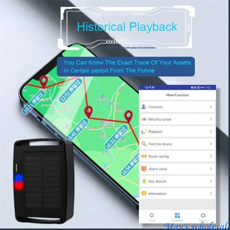 Solar-Powered Farm & Pet GPS Tracker with 15,000mAh Battery - Easy App Locator (448A)