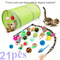 21-Piece Mixed Cat Toy Set — Plastic & Plush Variety Pack for Multiple Cats
