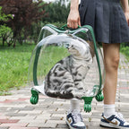 Pet Trolley Case, Fully Transparent Cat Case, Breathable Space Cabin Cat Bag, Outdoor Bag, Portable Small Dog Bag