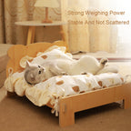 Wooden Pet Bed with Teddy Bear Pattern (20x11in)