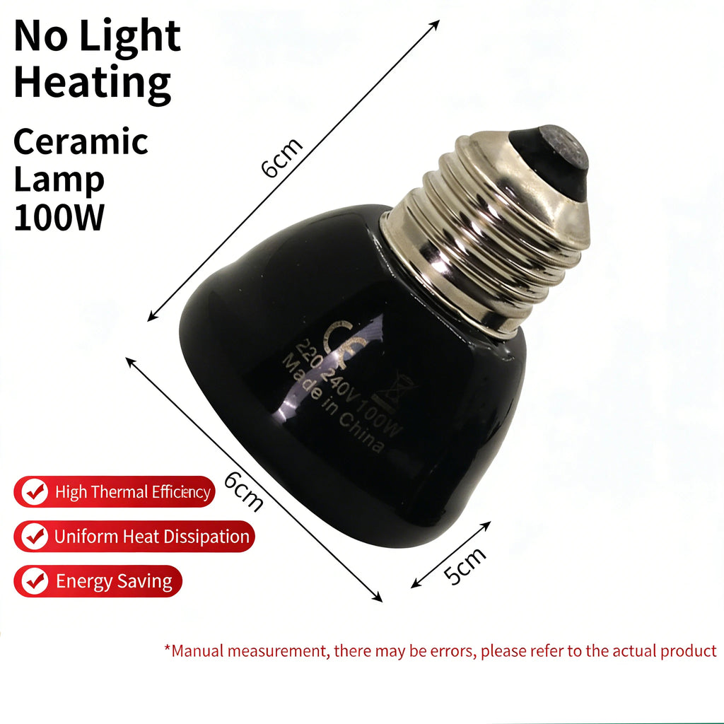 220V Ceramic Heated Incubation Lamp, Infrared Lamp, Infrared Light Bulb, Reptile Constant Temperature Lamp for Lizard Snake 1PC