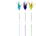 Gradient Feather Cat Teaser Wand Toy — Colorful Interactive Rod Stick for Cats (1–50 Pack)