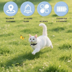 Reflective Pet Collar GPS Tracker Necklace with AirTag Holder - Waterproof Anti-Loss Locator for Dogs & Cats (iOS & Android)