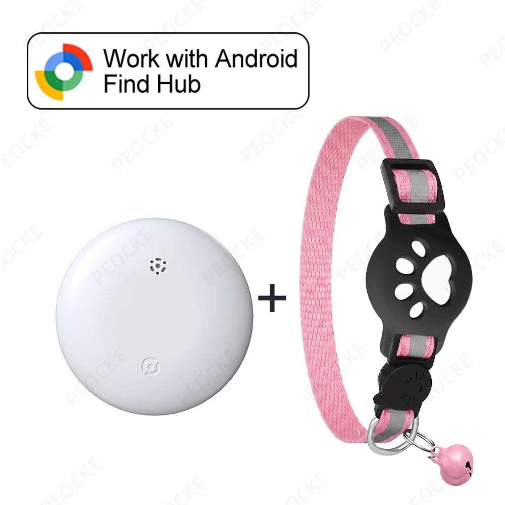 Reflective GPS Cat Collar Tracker with Safety Buckle - Waterproof Anti-Loss Kitten Locator for Android