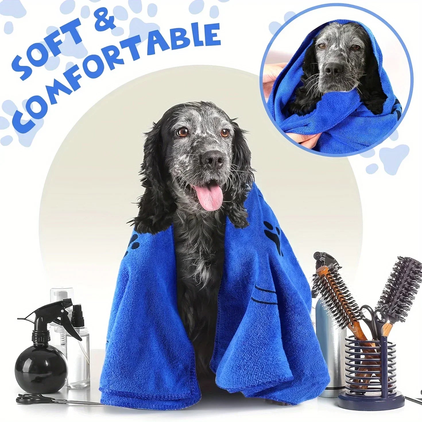 Quick-drying and Absorbent for Dog and Cat Bathing Pet Bath Towel Large Towel Soft Quick-drying Pet Store Gift Pet Supplies