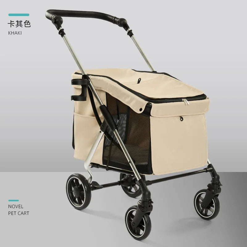 Pet Stroller for Large Dogs and Cats, Foldable Portable Carrier for Elderly and Disabled Pets, Durable and Comfortable Design