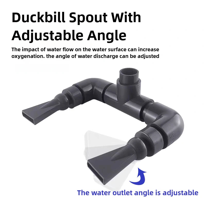 Aquarium Duckbill Sprinkler Connector (Double-Head, Universal, Pump Water Output Nozzle)