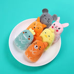 Cartoon Animal Plush Cat Chew Toy — Bite-Resistant Self-Play Tooth Grinding Relief