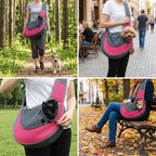 Breathable Mesh Pet Sling Carrier Large Capacity Soft Fabric Crossbody Pet Bag Adjustable Strap Light Weight Cat & Dog Carrier