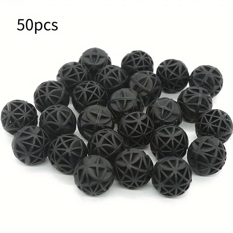Aquarium Bio Balls Filter Media (50–100pcs, Biochemical Balls, Fish Tank Wet/Dry Filter)