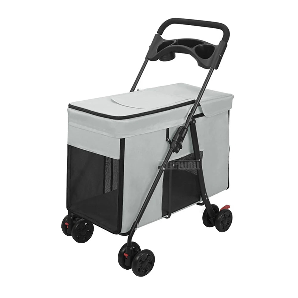 Portable Pet strollers for medium and large dogs cats foldable Outdoor pet travel cart