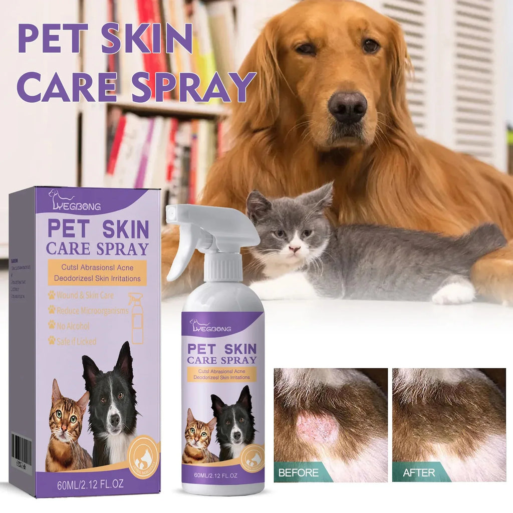 Cat Dog Hair Dry Cleaning Spray Skin Care Spray Pet Flea Mite Skin Treatment Pet Wound Repair Cat Regrowth Hair Repair Serum