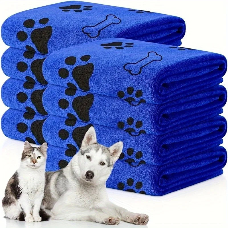 1/3pcs Quick-Dry Superabsorbent Microfiber Dog Towel- Fast-Drying,Soft & Durable with Paw Print & Bone Pattern for All Dog Sizes