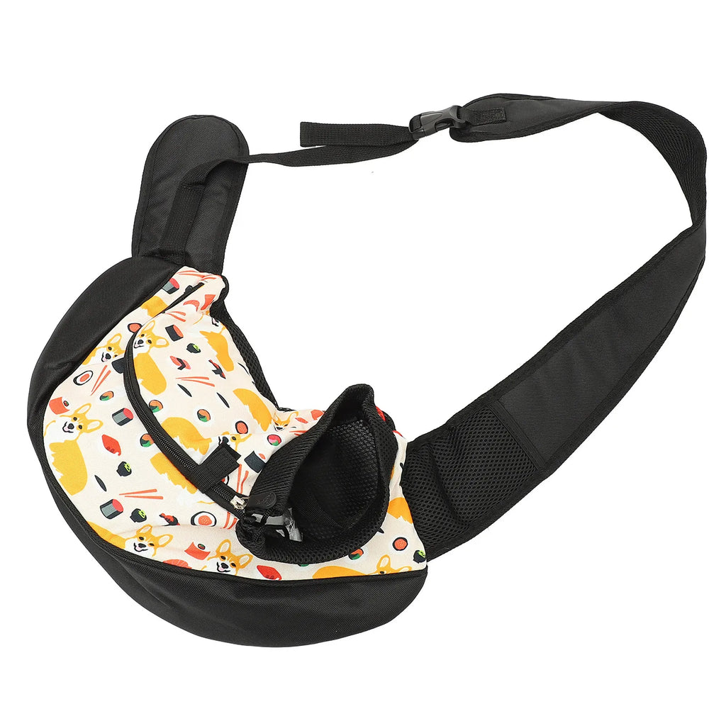 Dog Carrier Small Dog Purse Breathable Pet Sling Bag Oxford Mesh Material Adjustable Shoulder Strap Travel Messenger Backpack
