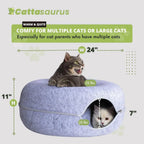 3-in-1 Cat Bed, Tunnel & Scratcher (Large, Light Gray)