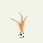 Feather Stick Bouncy Ball Cat Toy — Catnip Feather Tossing Ball for Self-Relief Interactive Play