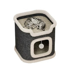 Cozy Cat Cave Bed with Hideaway Hut (Washable, Winter Warm)