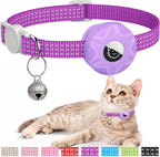AirTag Cat & Dog Collar Silicone Sleeve — Reflective 3-Wire Tracker Holder with Bell