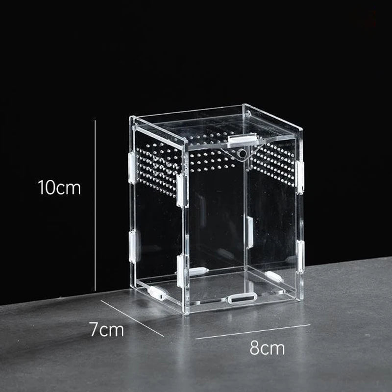 【E】Acrylic Transparent Reptile Breeding Box Terrarium Habitat Insect Spider Lizard Scorpion Feeding Cage Arboreal Enclosure Case