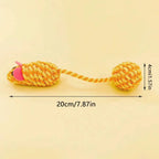 Knitted Mouse Tail Ball Cat Teaser Toy — Rustling Sound Interactive Cat Play Toy