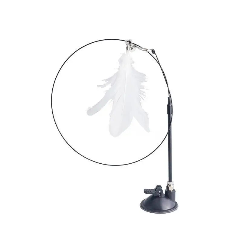 Hanging Telescoping Feather Rope Cat Toy — Simulation Scratch & Play Interactive Kitten Toy